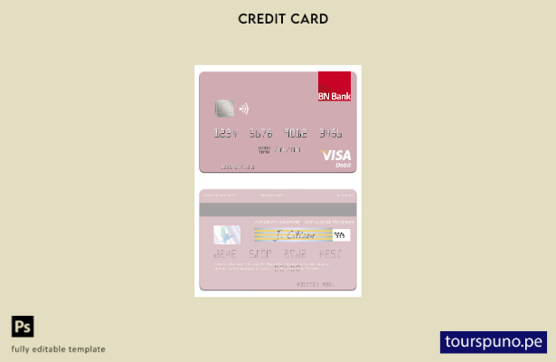 lista para imprimir plantilla de tarjeta de débito visa BN Bank ASA de Noruega